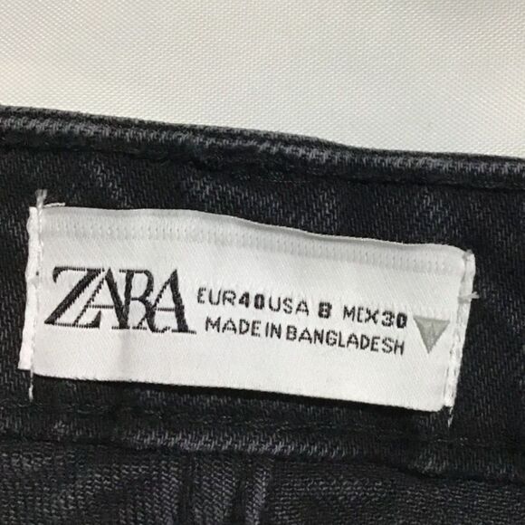 Zara Black High Rise Jeans Size 8, Cotton Blend 27" Inseam - Picture 5 of 7